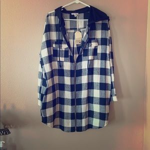 NWT Jodifl size M buffalo checked hooded jacket